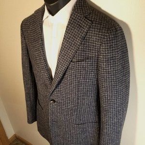 SUITSUPPLY Havana Patch UK38R Men Suit Alpaca Wool 2-Piece Flannel Slim Grey